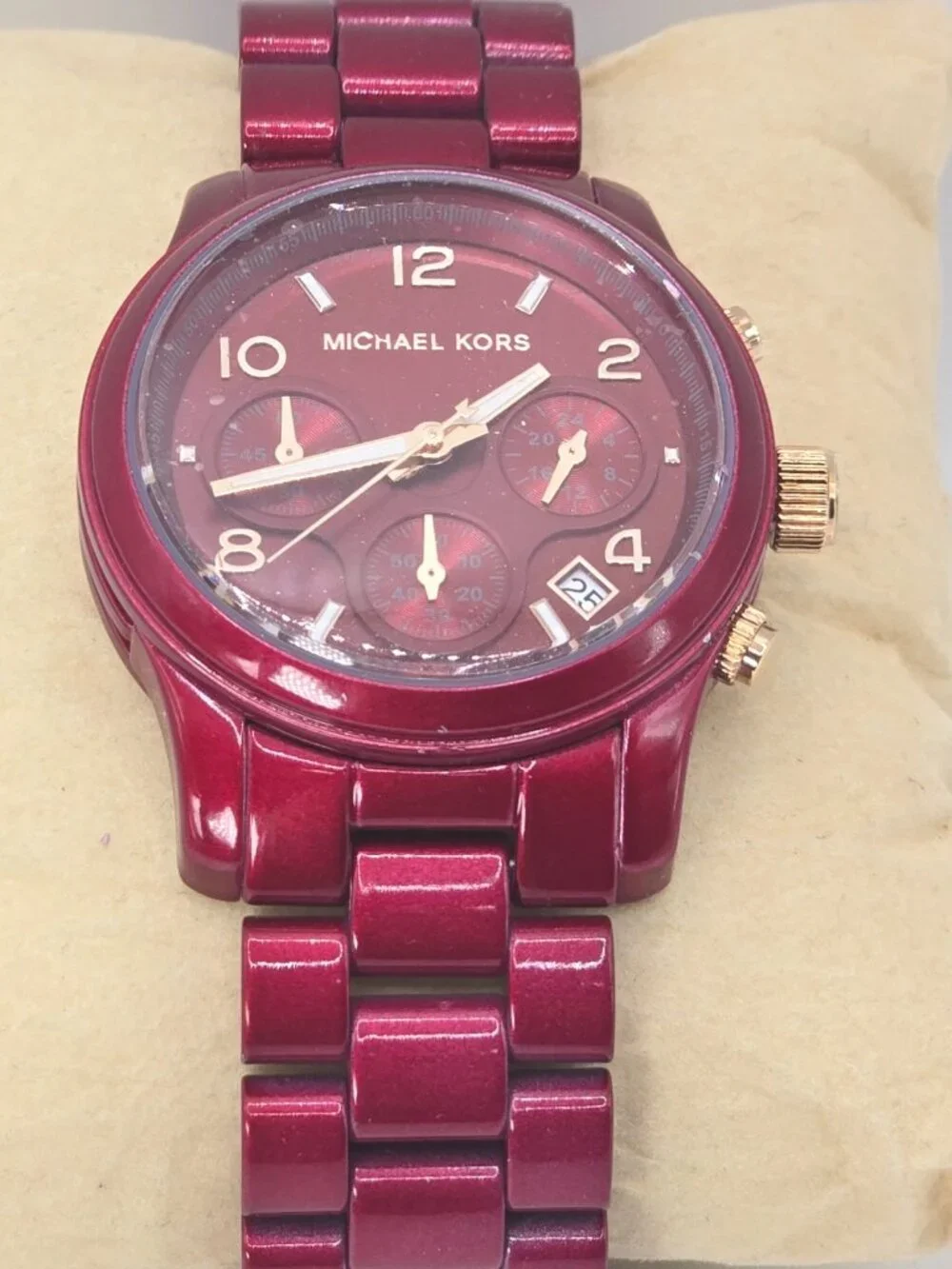 Michael Kors Runway Women's Red-Tone Chronograph Watch MK7436